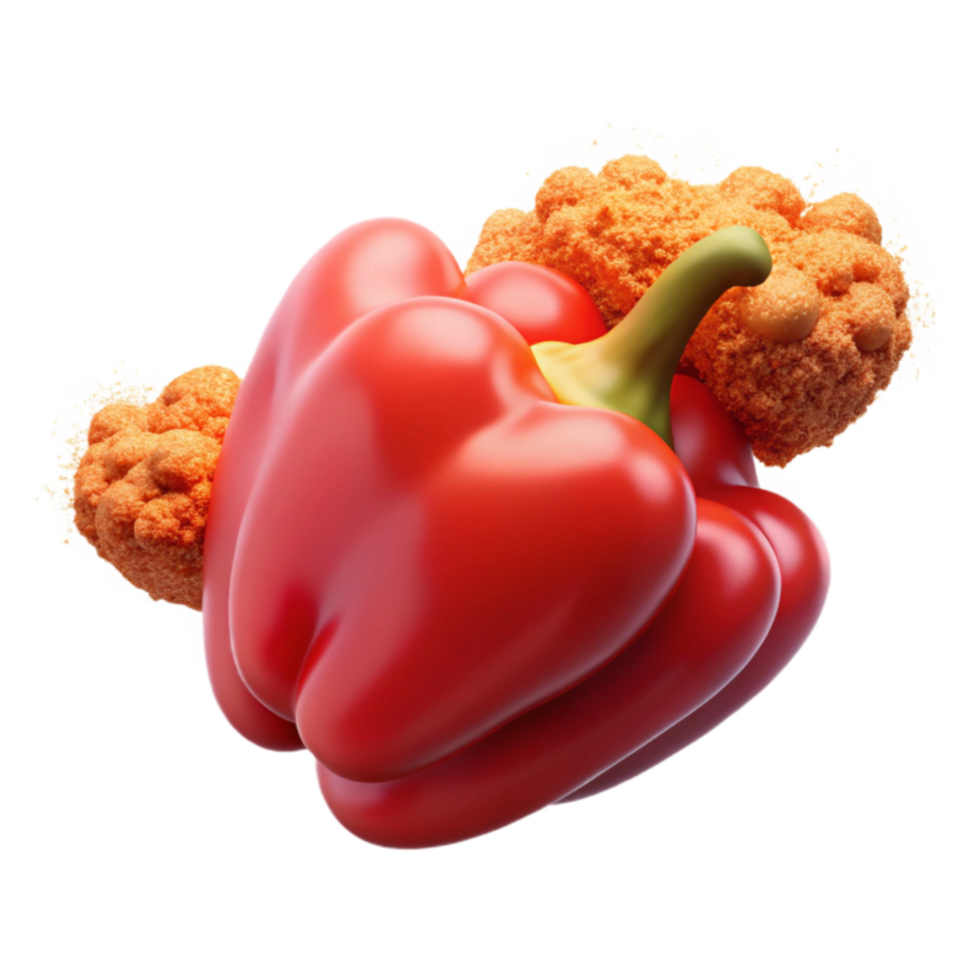 extraordinary contemporary Red Bell Pepper and Cauliflower A Vibrant Veggie Duo professional png