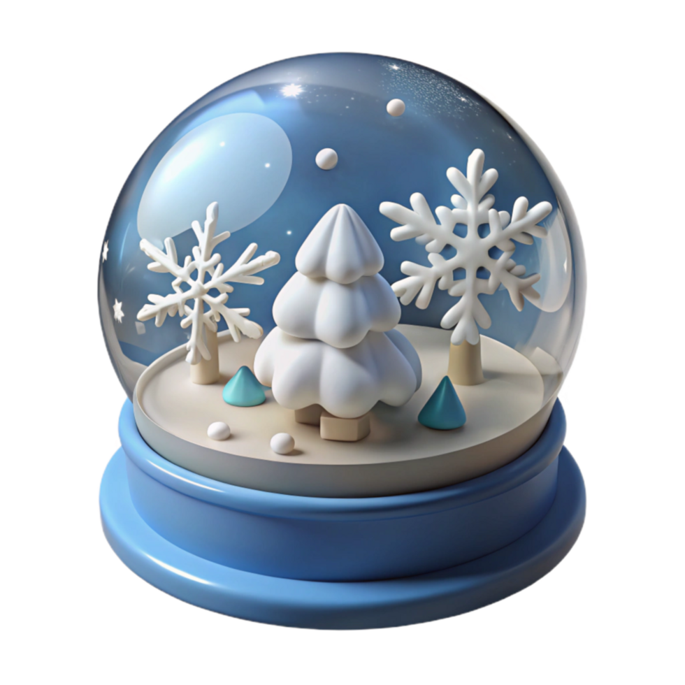 Winter Wonderland Snow Globe Festive 3D Render png