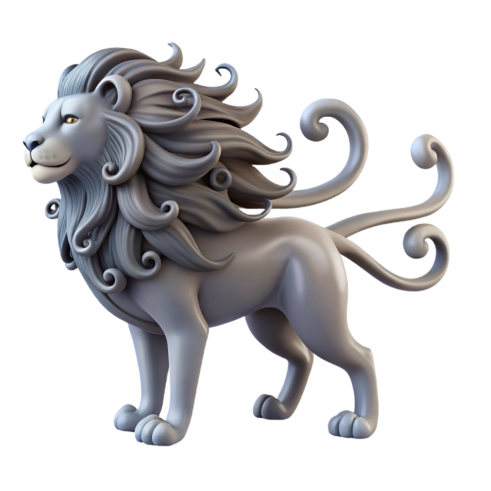 Whimsical Lion 3D Model of a Fantasy Creature png
