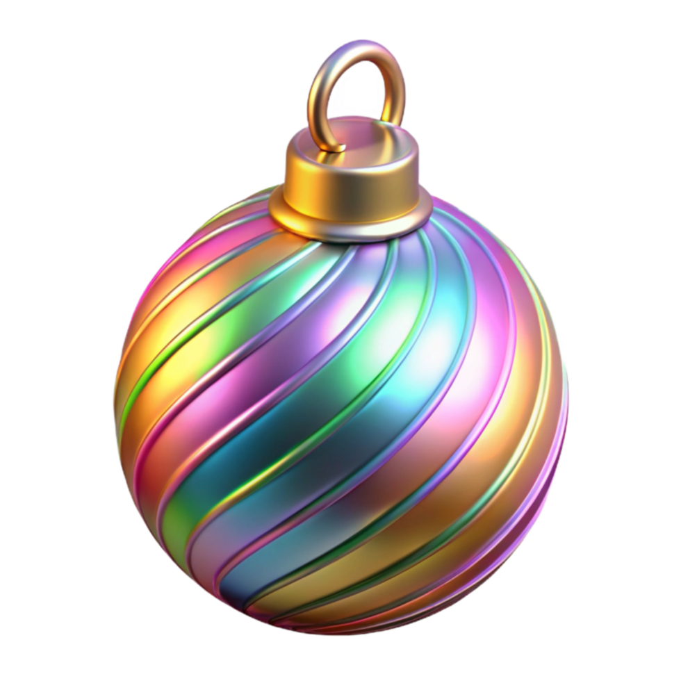serene traditional Rainbow Swirl Christmas Ornament Festive 3D Render original png