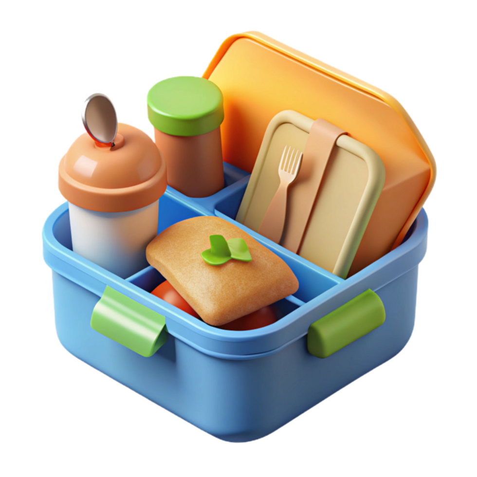 dramatic rustic Healthy Packed Lunch in a Colorful Bento Box authentic png
