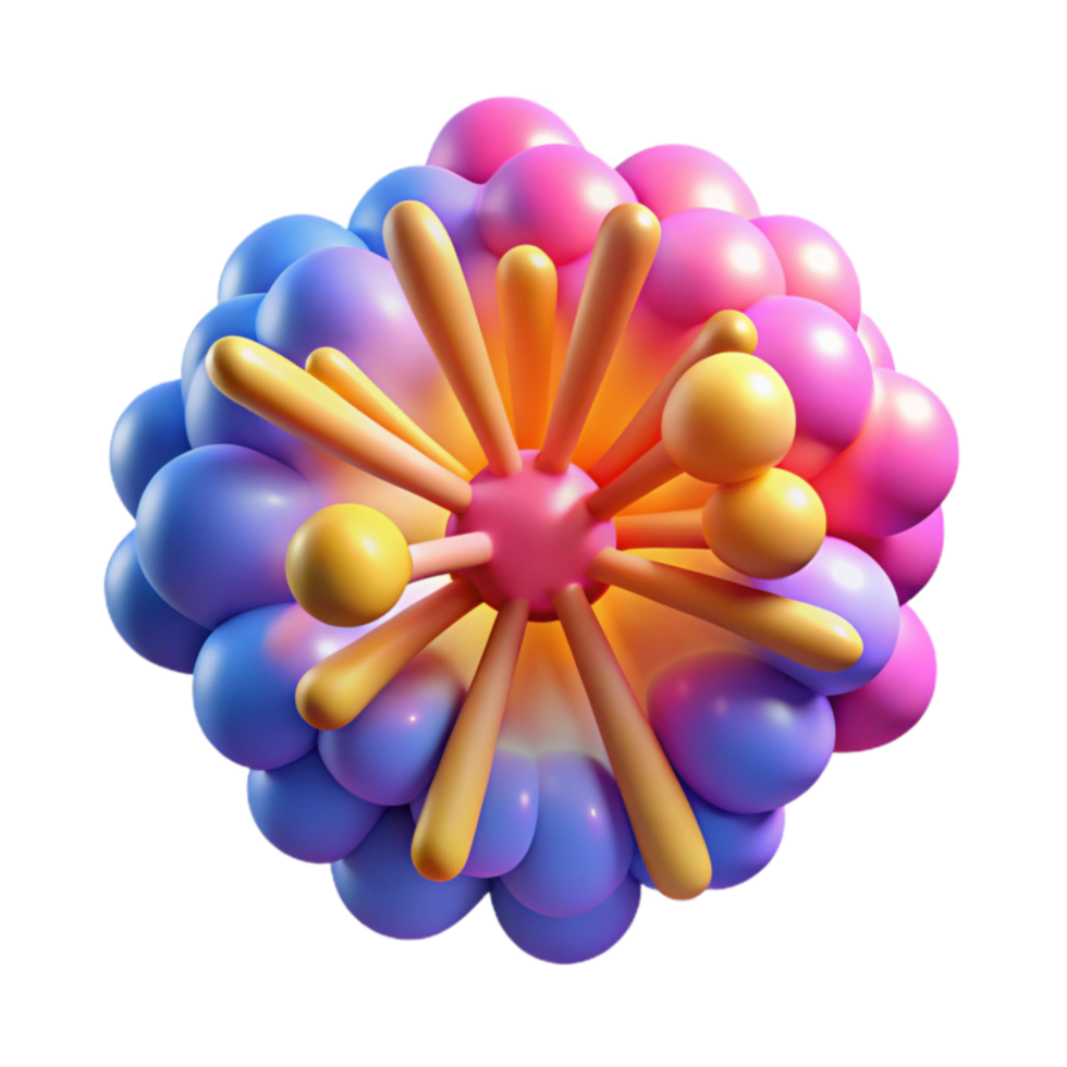 wonderful creative Abstract 3D Colorful Bubble Cluster high resolution png