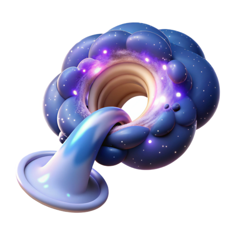 wonderful artistic Abstract Cosmic Nebula 3D Render of Glowing Orb and Flowing Form 4K png