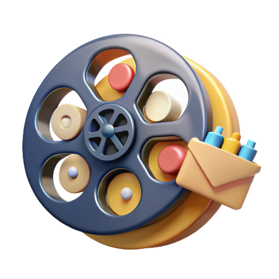 wonderful minimalist Film Reel Message Digital Media Sharing premium png