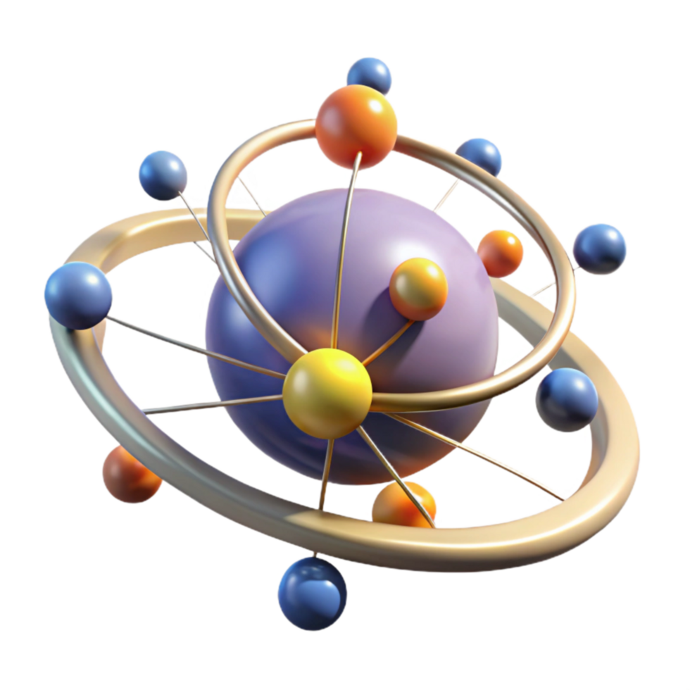 serene classic Abstract Colorful Sphere Model Orbital System Visualization 4K png