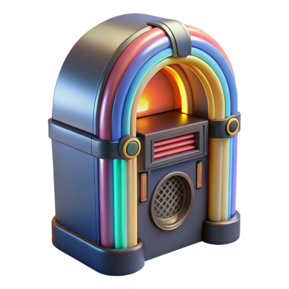 vibrant rustic Retro Jukebox Colorful Music Machine professional png