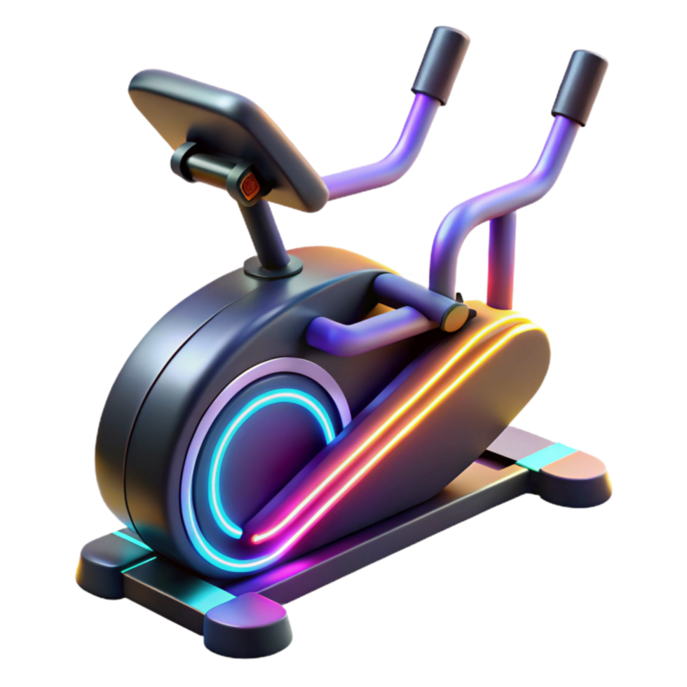 serene minimalist Neon Fitness Exercise Bike for Home Gym professional png