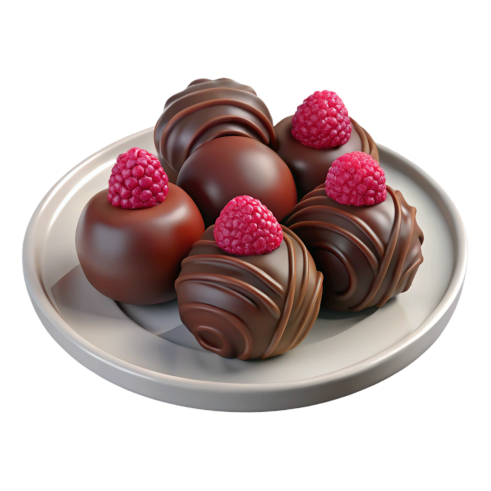 Raspberry Chocolate Truffles Gourmet Dessert png