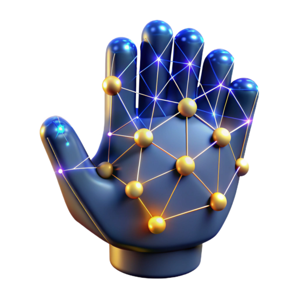 Global Network Connection A 3D Hand Visualization png