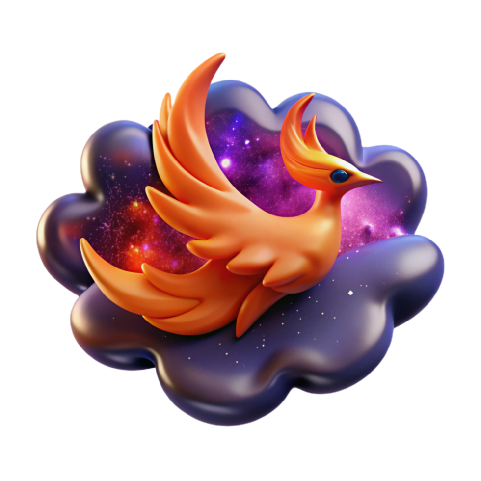 magnificent traditional Cosmic Bird in Nebula 3D Render authentic png