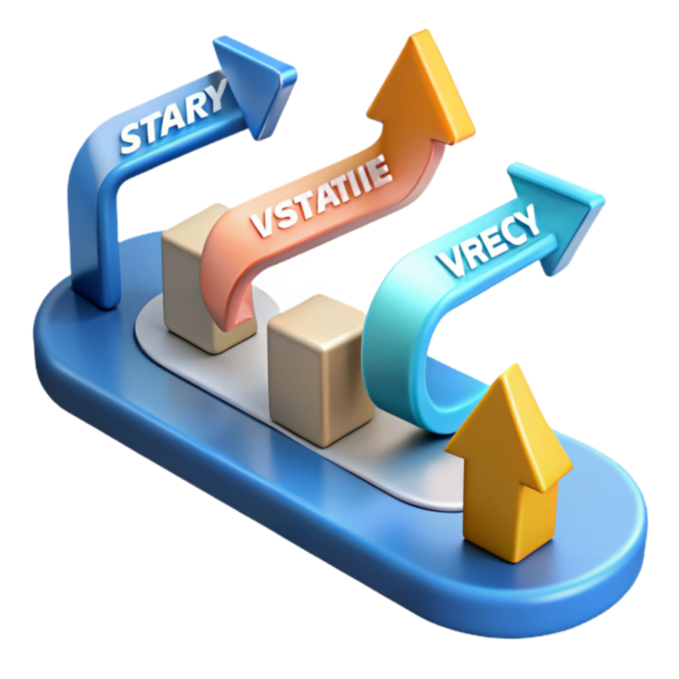 elegant minimalist Three-Stage Process Start, Stabilize, Recover detailed png
