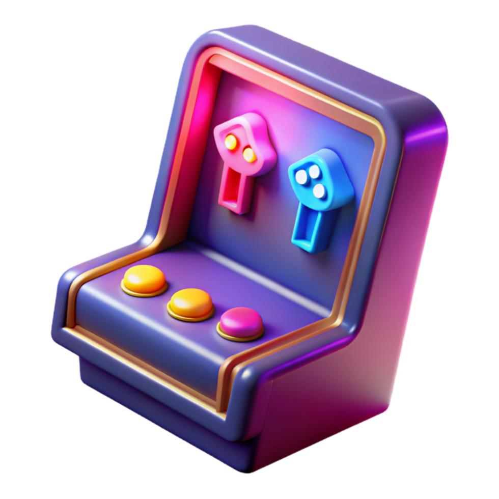 impressive vintage Retro Arcade Game 3D Render of Classic Gaming Console premium png