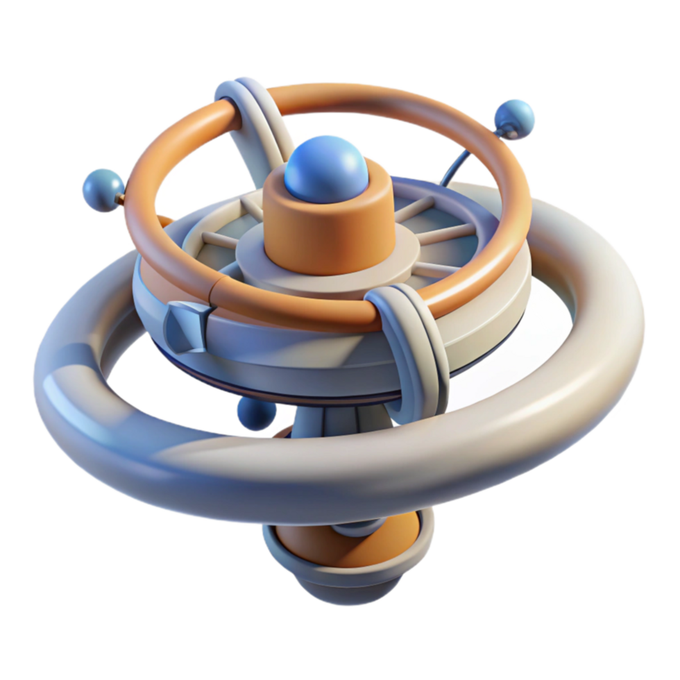 Abstract 3D Render of a Futuristic Rotating Device png