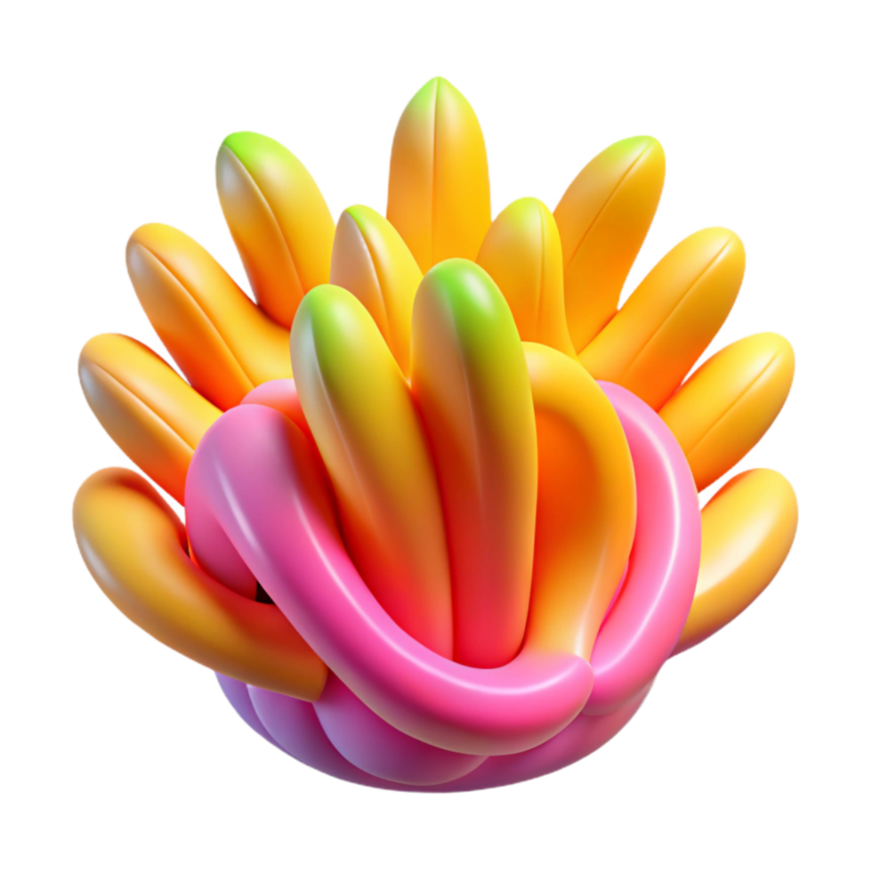 extraordinary rustic Abstract Colorful 3D Render Twisted, Gradient Shapes premium png