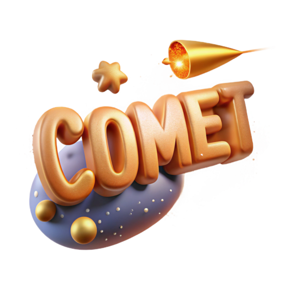 impressive artistic Comet Celestial Event, 3D Render, Space Art detailed png