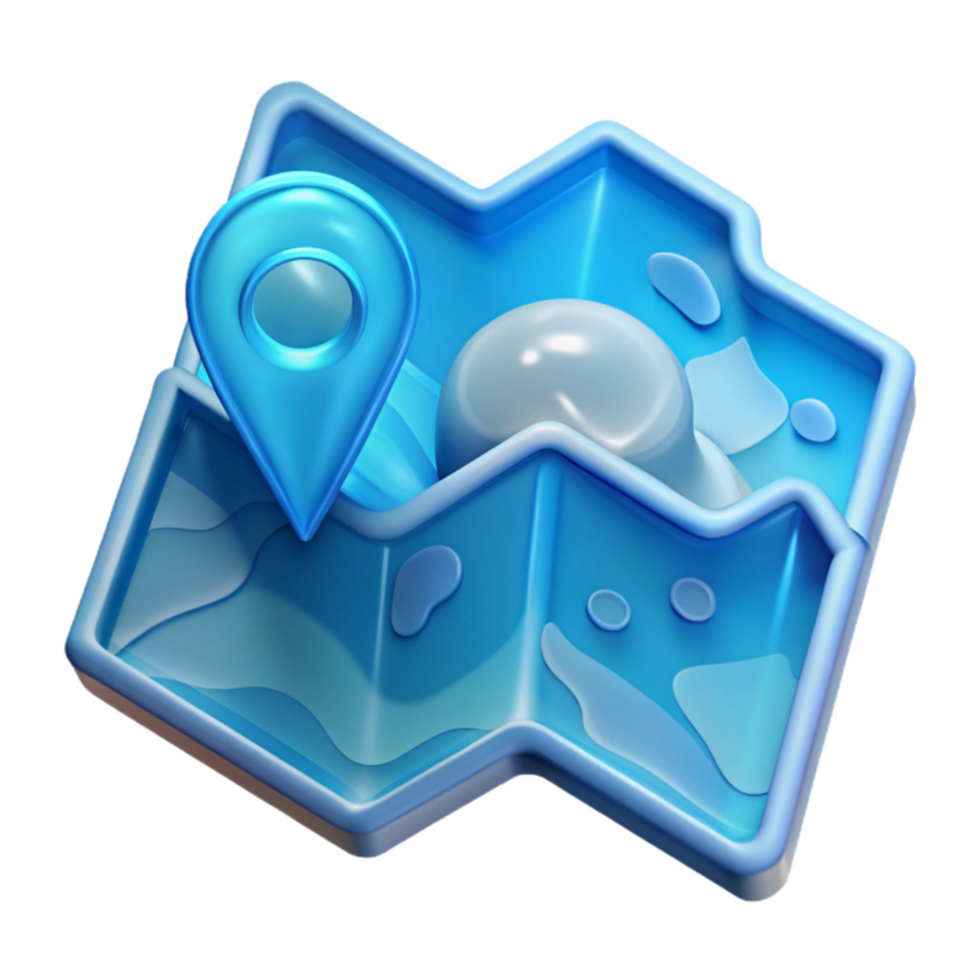 elegant modern 3D Location Map Icon Navigation, Destination, Pointer original png