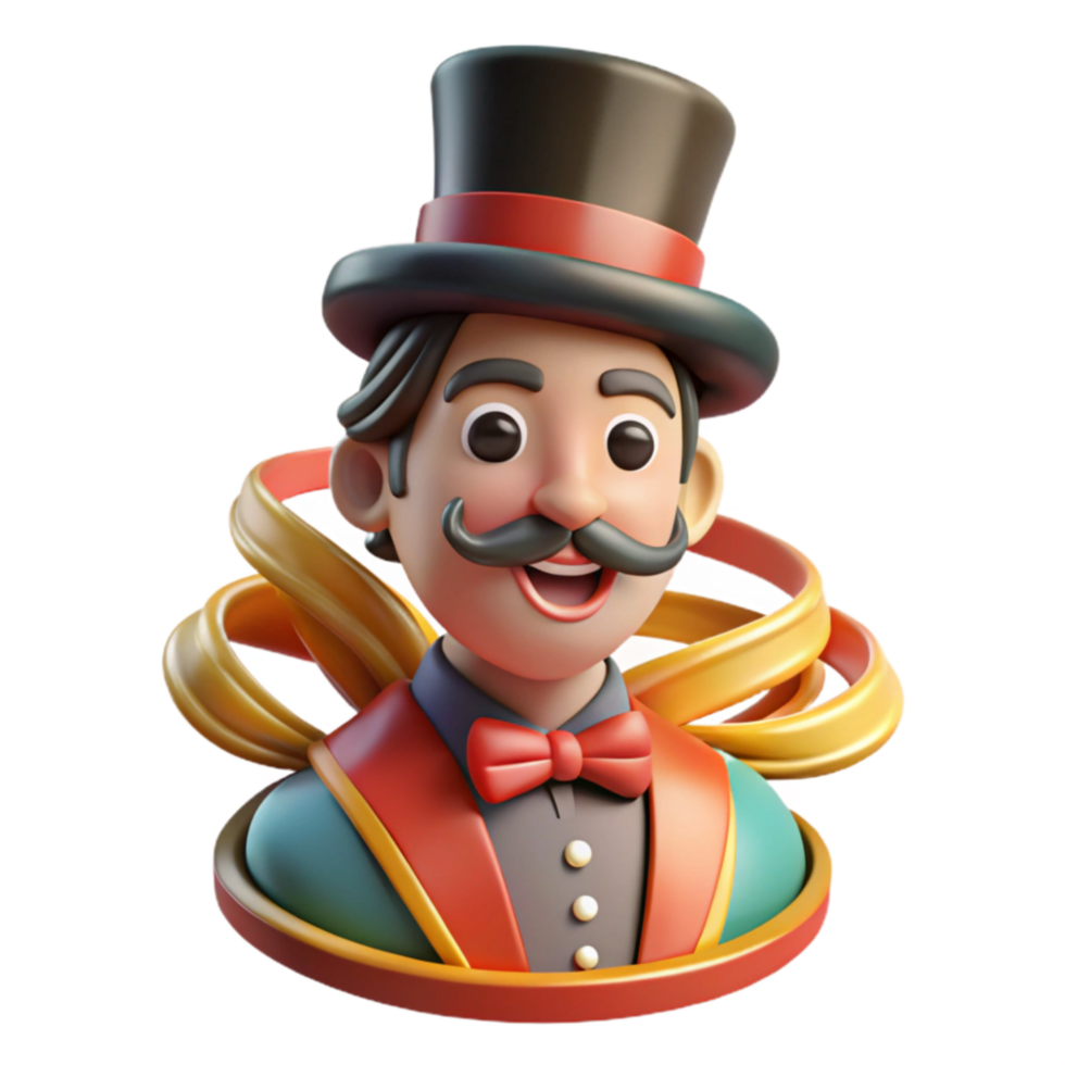 3D Ringmaster Cartoon Illustration png