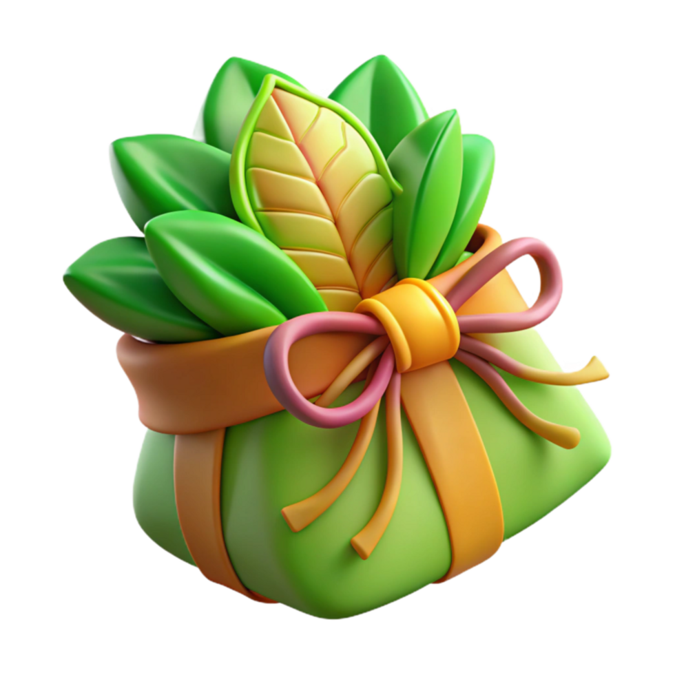magnificent modern Eco-Friendly Gift 3D Render of a Green Present detailed png