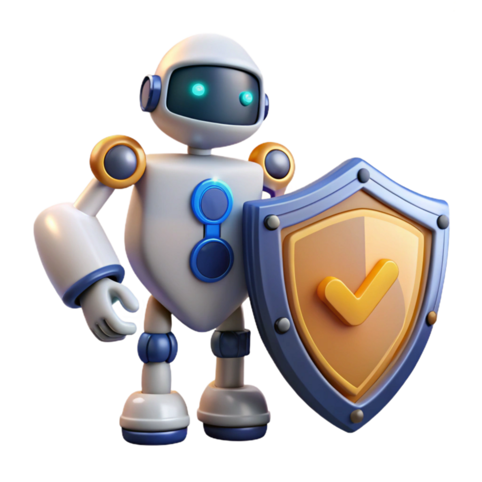vibrant minimalist Robot Security AI-Powered Protection high quality png