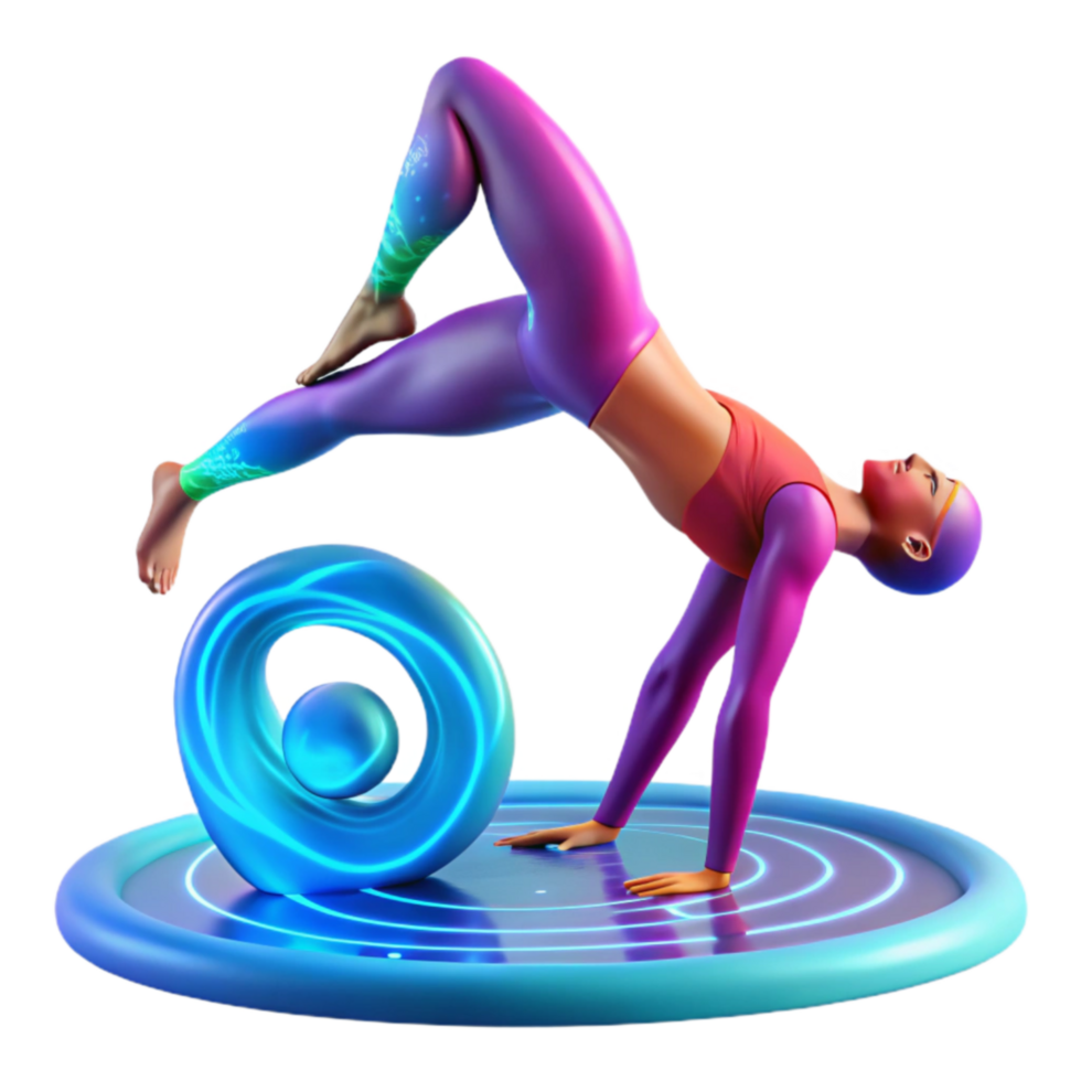 extraordinary abstract Dynamic Yoga Pose Fitness, Flexibility, and Balance high resolution png