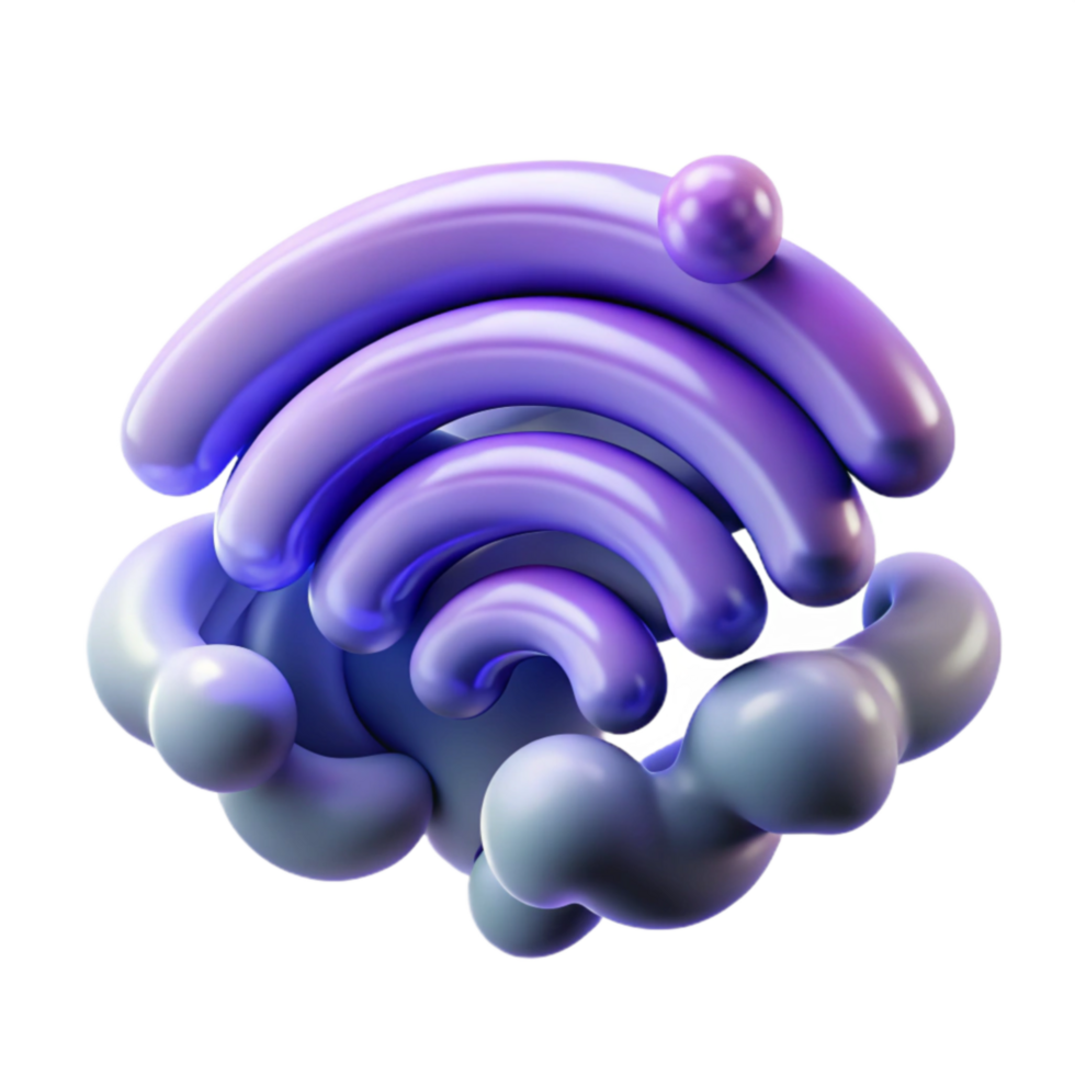 magnificent traditional Abstract Wireless Network Signal 3D Render detailed png