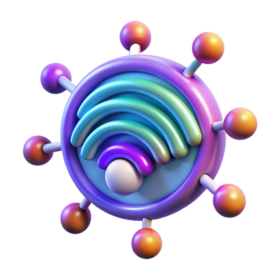 Colorful 3D Wifi Network Symbol png