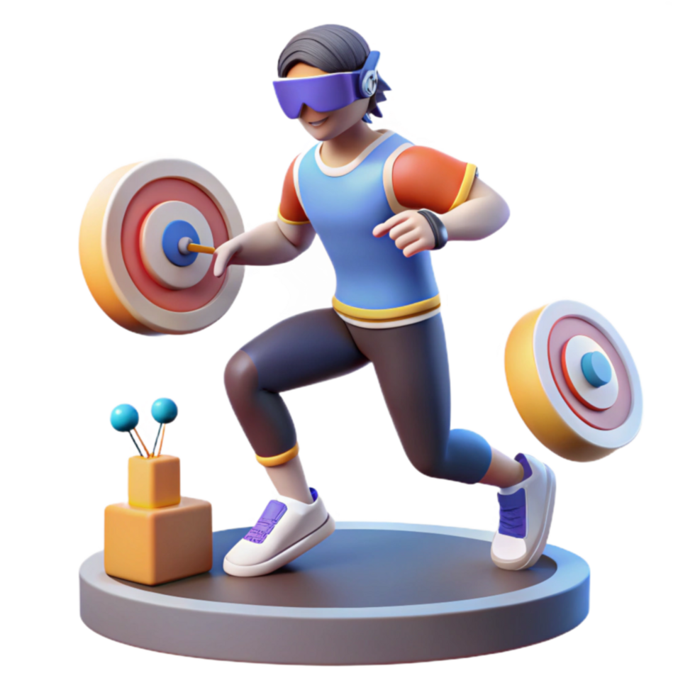 dramatic traditional 3D Animation Achieving Virtual Goals 4K png