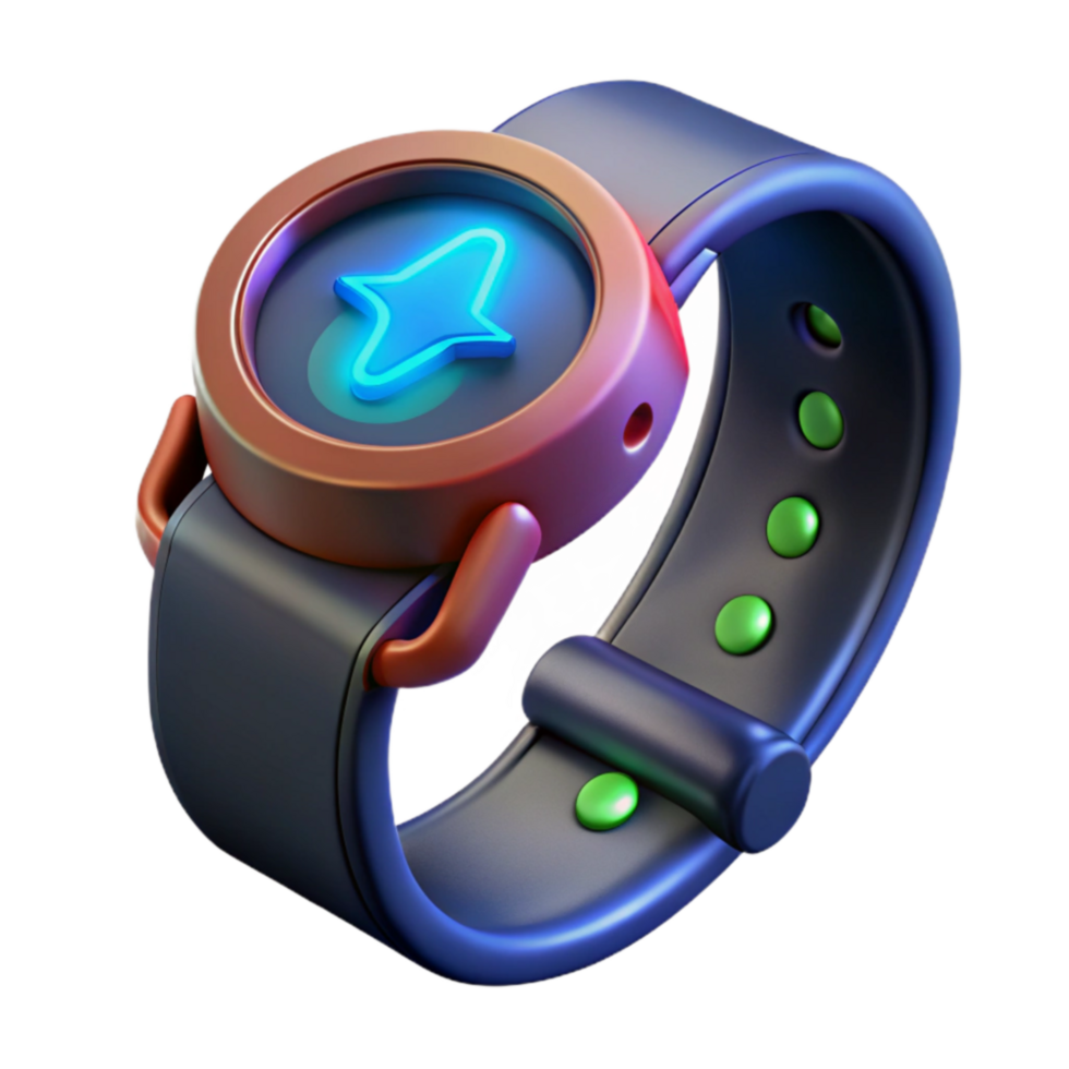magnificent vintage Futuristic Smartwatch Design 3D Render of a Sleek Wrist Device 4K png