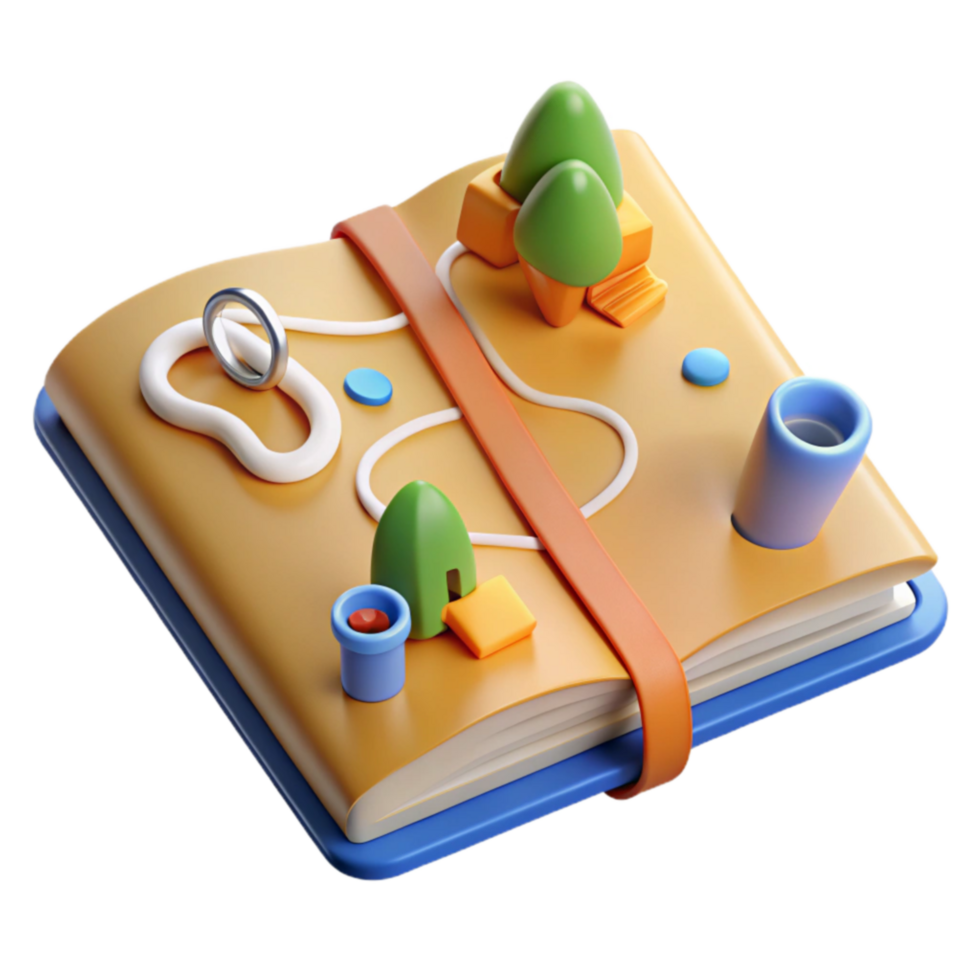 magnificent abstract 3D Book Playground Adventure Map premium png