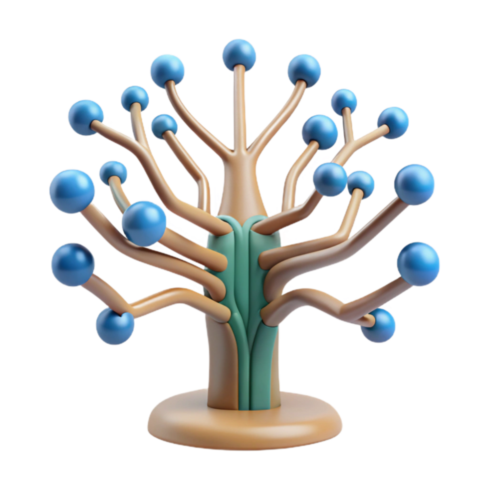 beautiful abstract Abstract Tree 3D Render of Stylized Plant genuine png