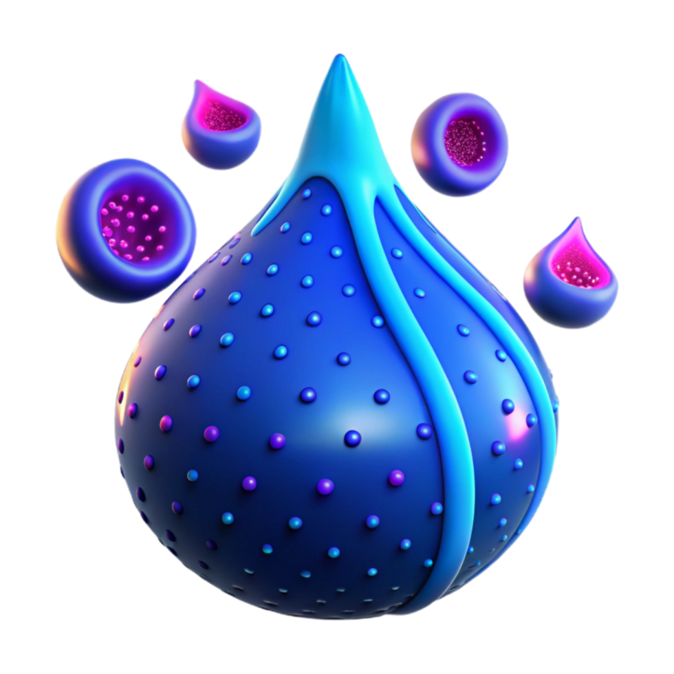 Abstract Cellular Structure 3D Render of a Bio-organic Droplet png