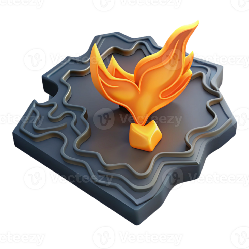 Abstract Flame Sculpture on Dark Base png