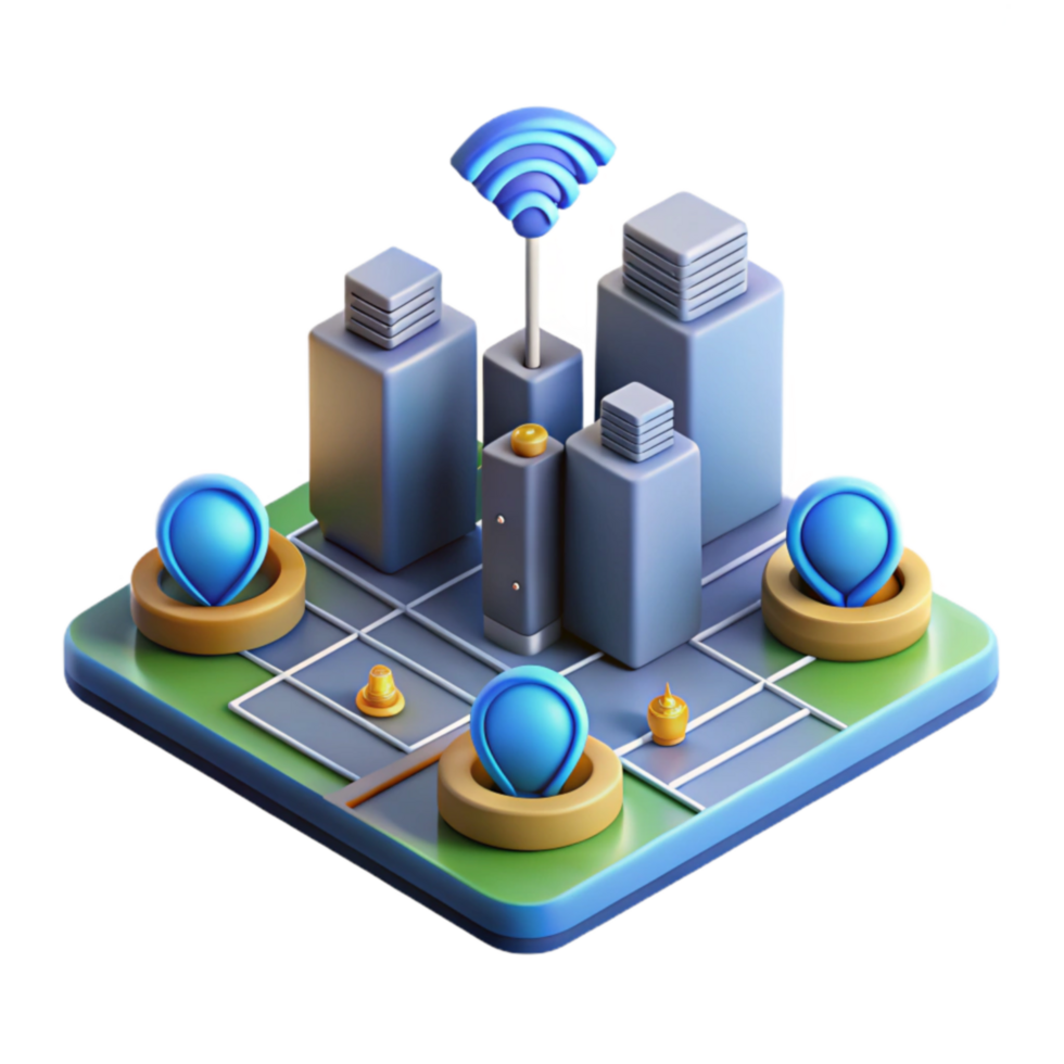Smart City Network Wireless Connectivity Location Services png