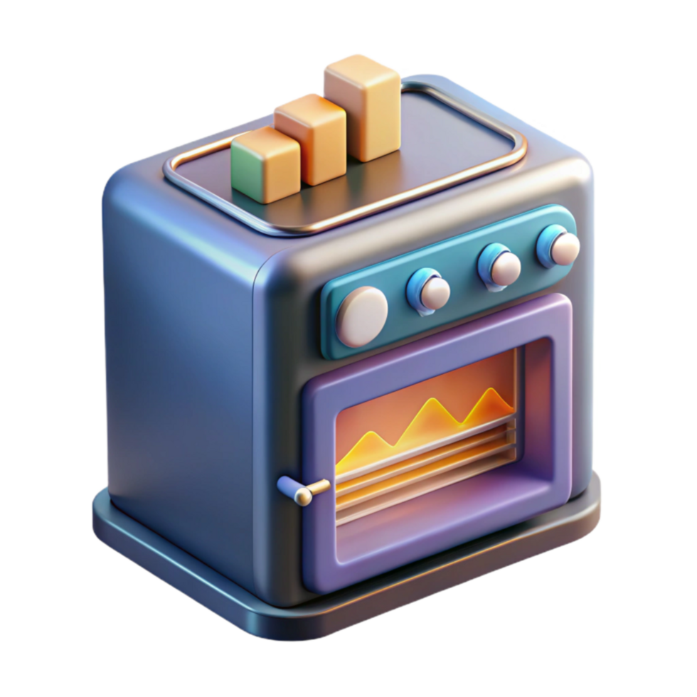 magnificent abstract 3D Render of Oven with Growth Chart 4K png