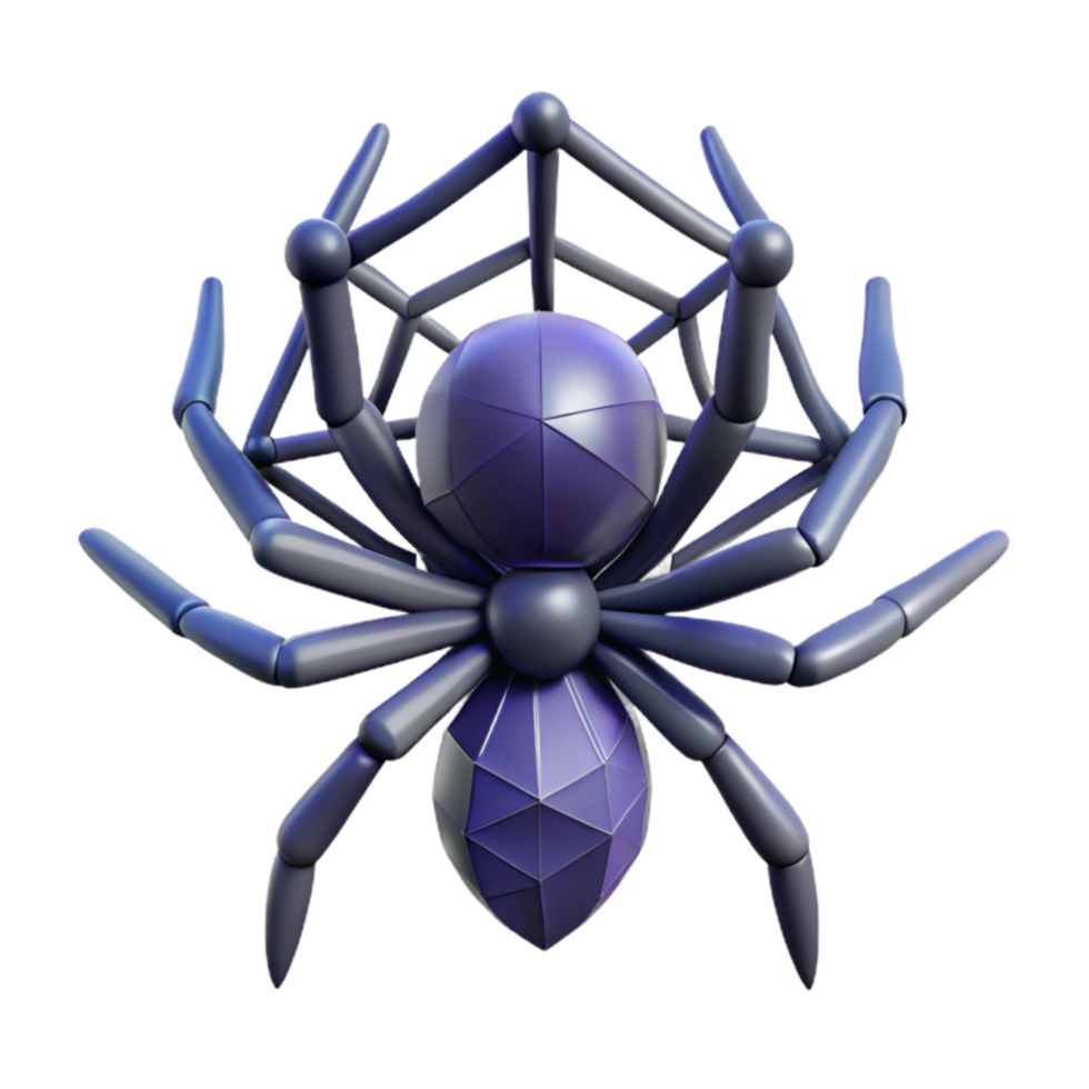 extraordinary modern Geometric Spider 3D Model Low-Poly Arachnid Design premium png