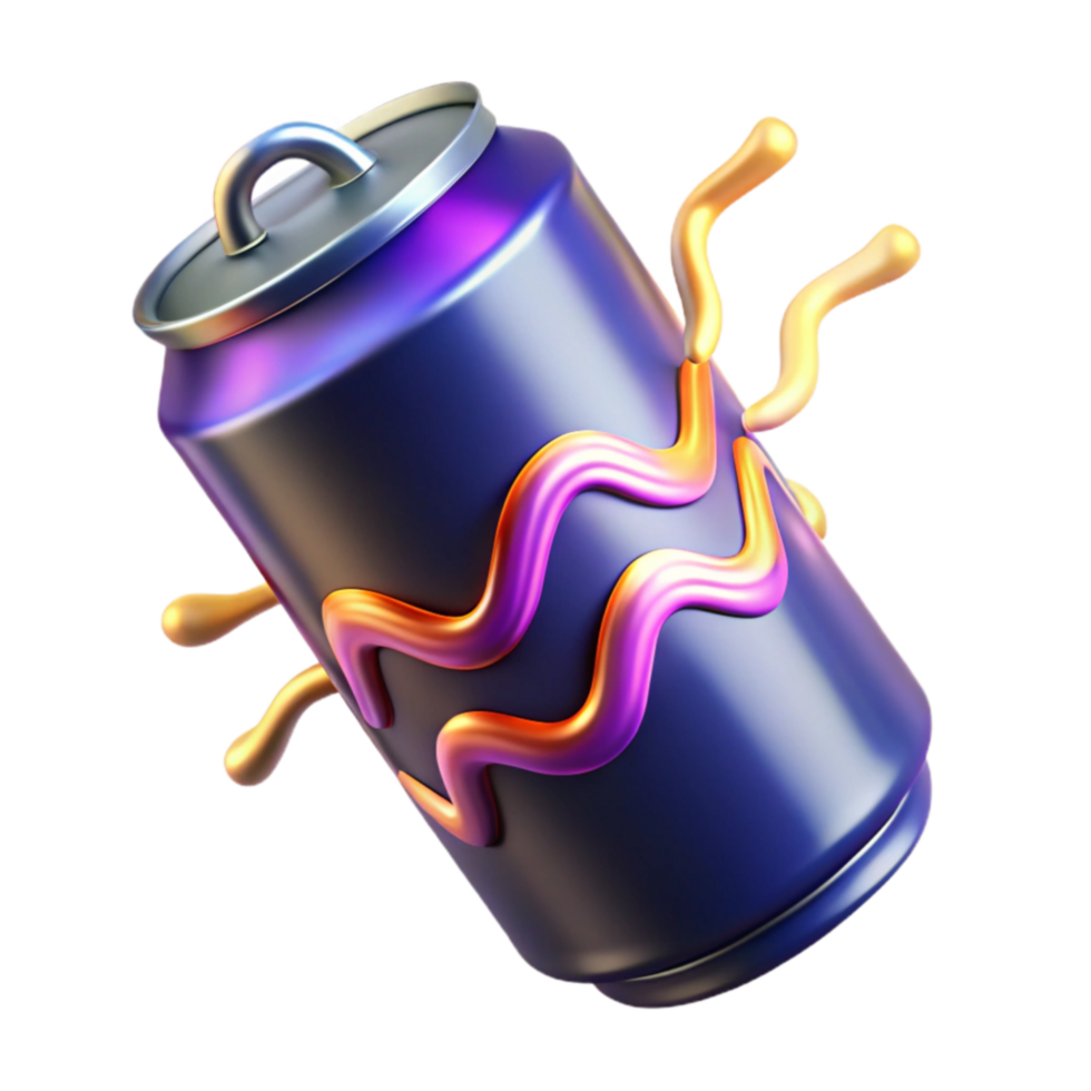 extraordinary creative Abstract Beverage Can Design 3D Render authentic png