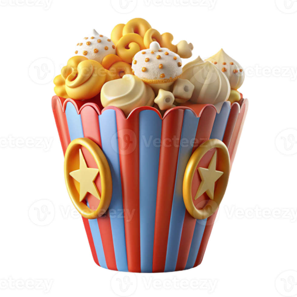 Sweet Treats in a Striped Container png