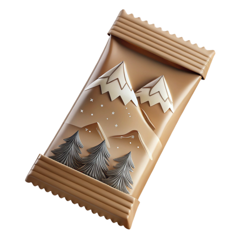 serene classic Winter Mountain Chocolate Bar Festive Treat high resolution png