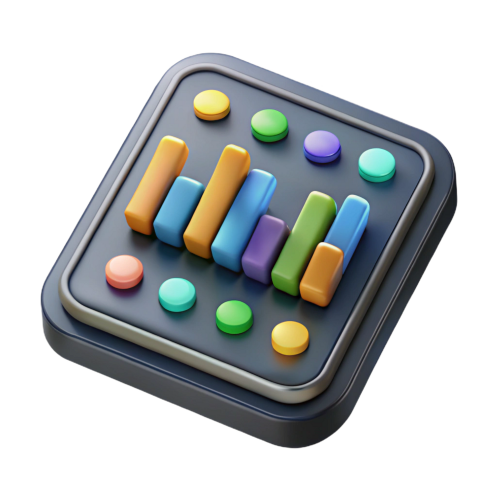 magnificent creative Interactive Data Visualization Colorful 3D Charts Graphs authentic png
