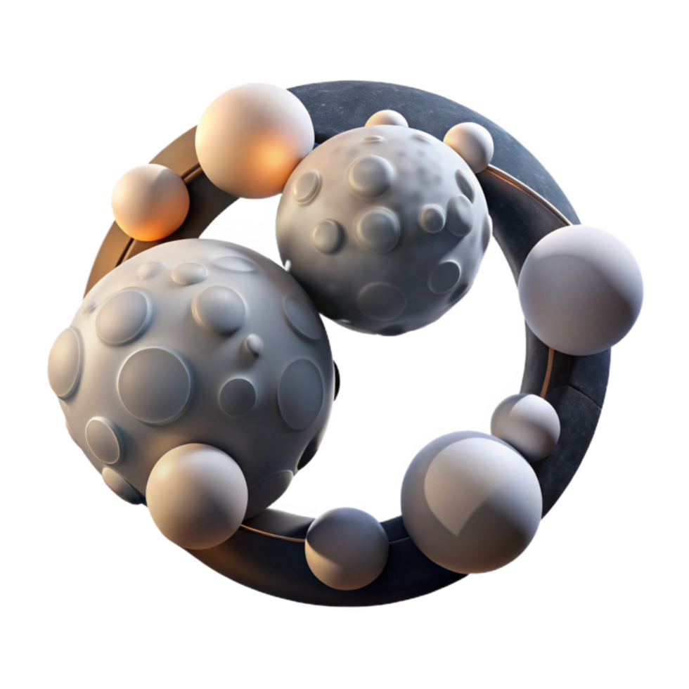 elegant vintage Abstract 3D Sphere Composition Grey, Circular, Orb, Design, Art, Texture, Render, Graphic, Pattern 4K png