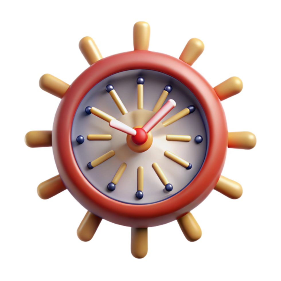 dramatic creative Nautical Clock Design 3D Render of a Unique Timepiece exclusive png