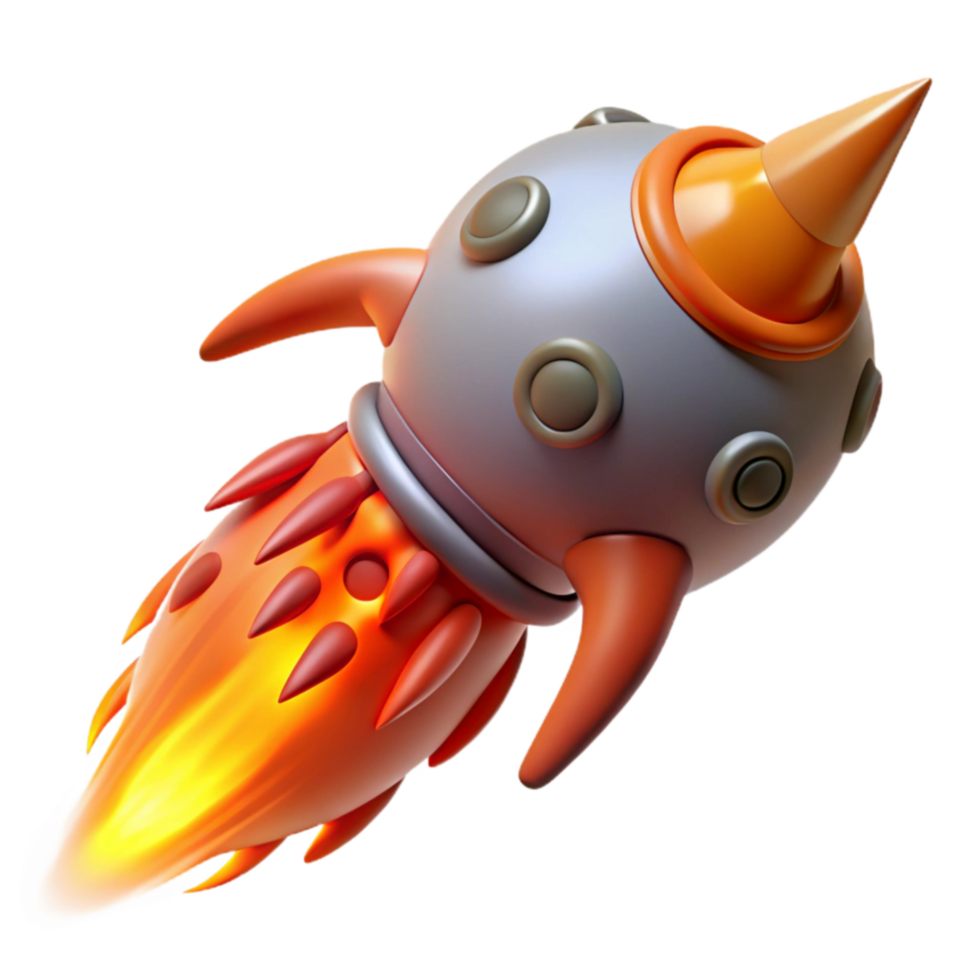 elegant vintage Cartoon Rocket Ship Blast Off into Adventure premium png