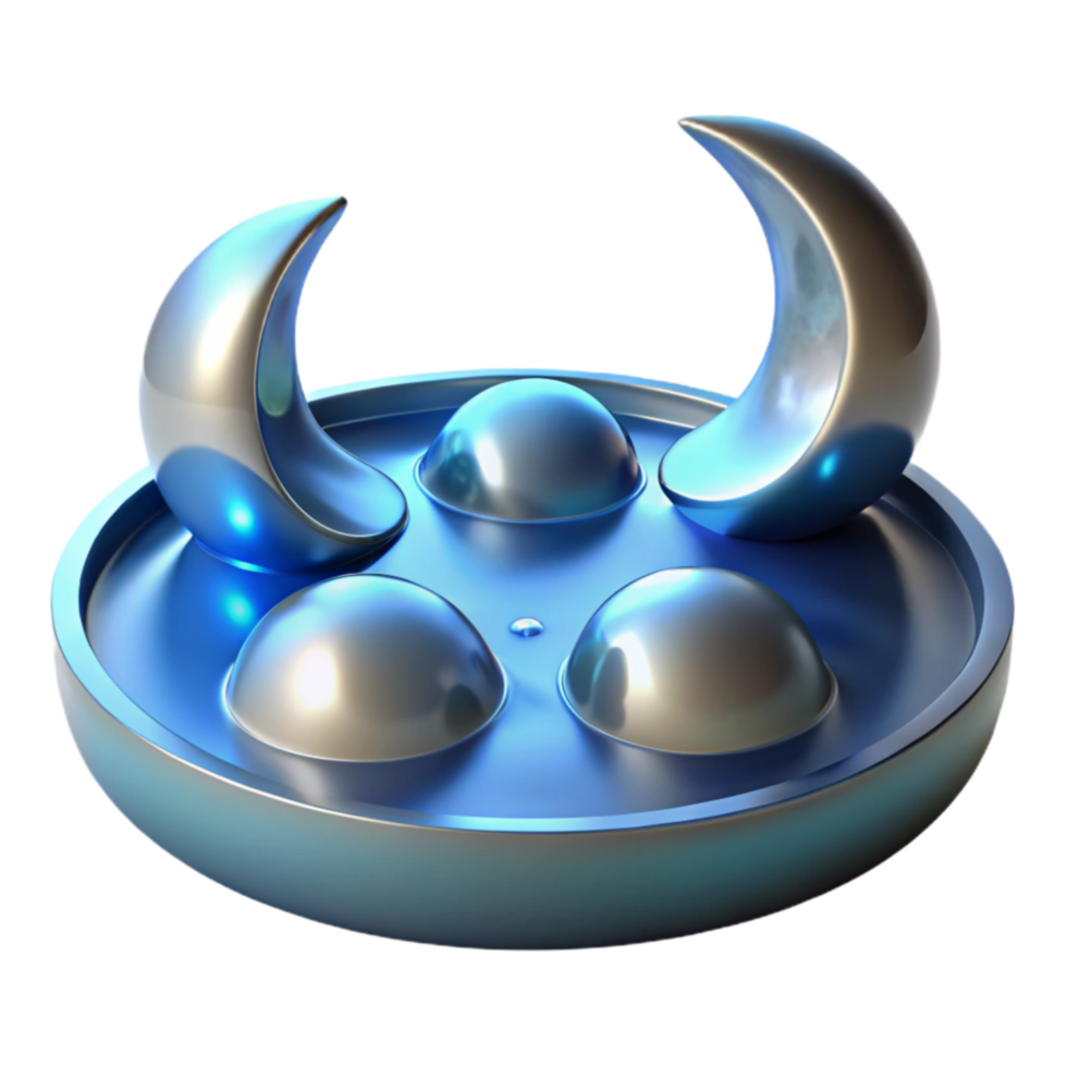 extraordinary classic Crescent Moon Spheres Abstract 3D Art authentic png