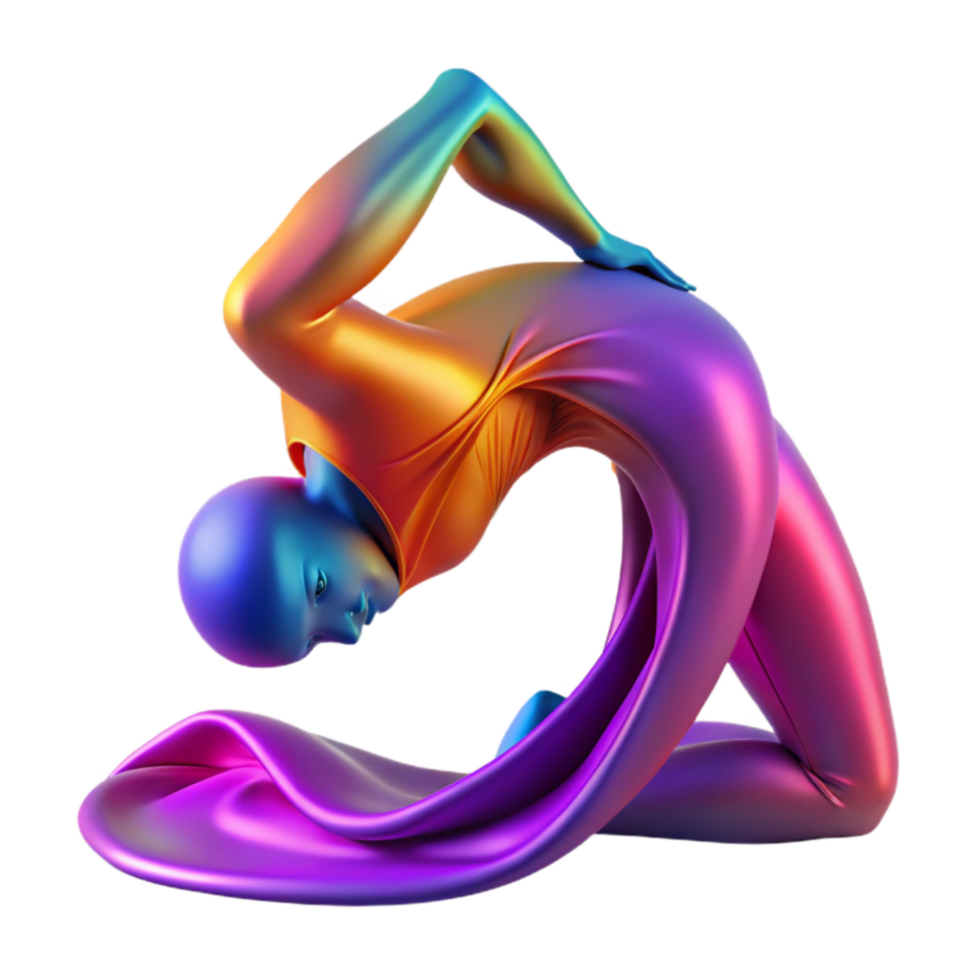 extraordinary modern Abstract Colorful Figure in Fluid Pose professional png