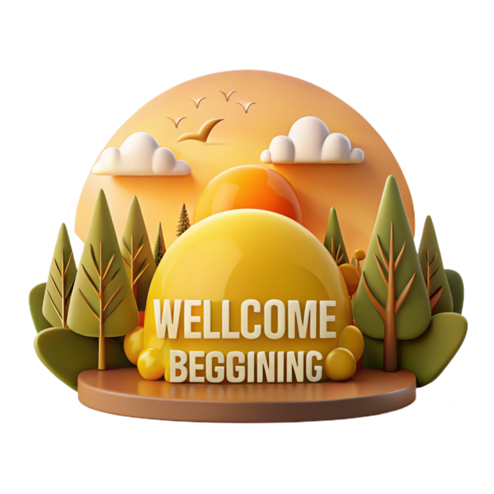 Welcome New Beginning Scenic Sunrise, Forest png