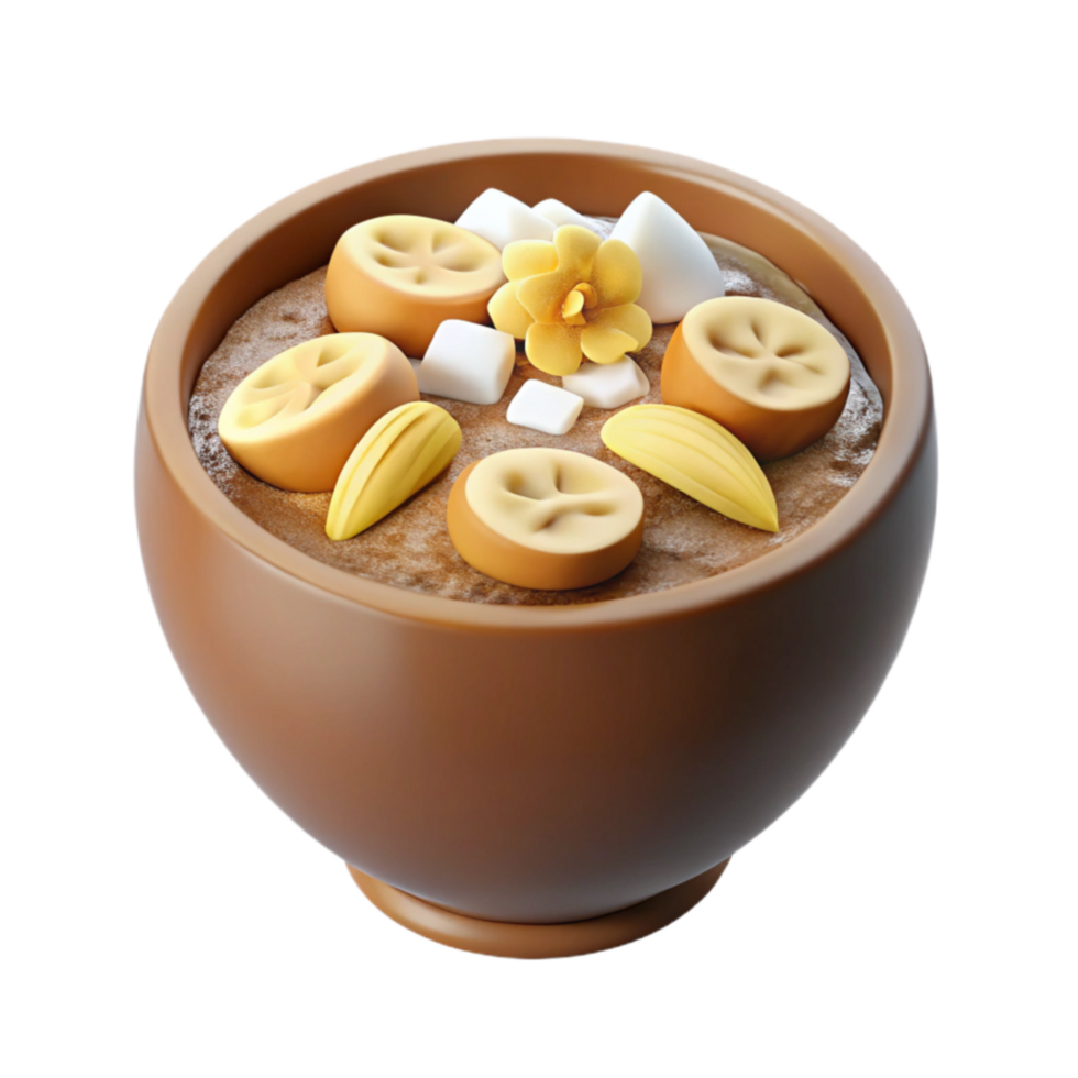 magnificent modern Decadent Banana Dessert in a Brown Bowl genuine png