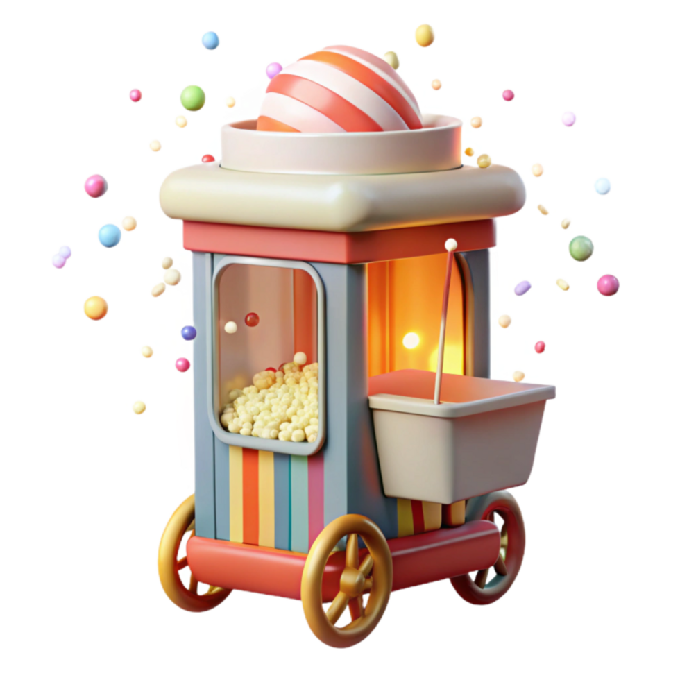 wonderful contemporary Candy Cart with Popcorn and Sweets original png