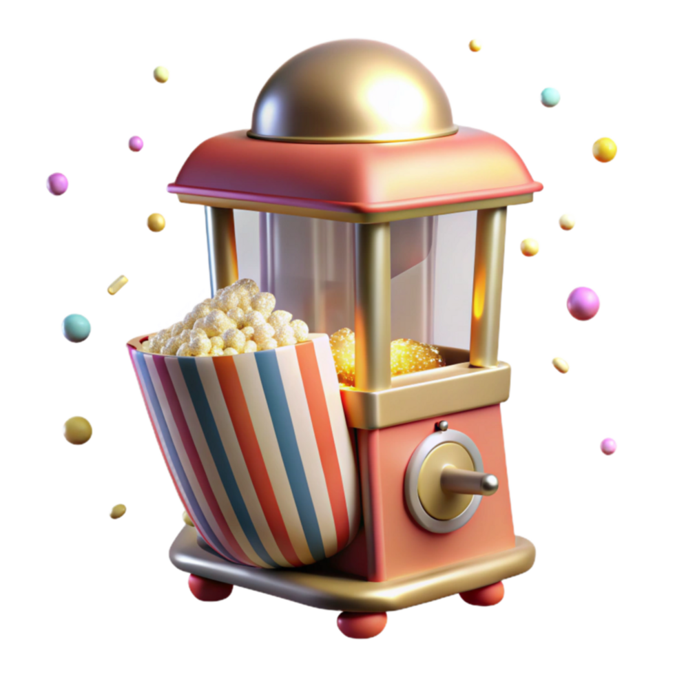 impressive minimalist Retro Popcorn Machine Fun, Festive, and Delicious original png