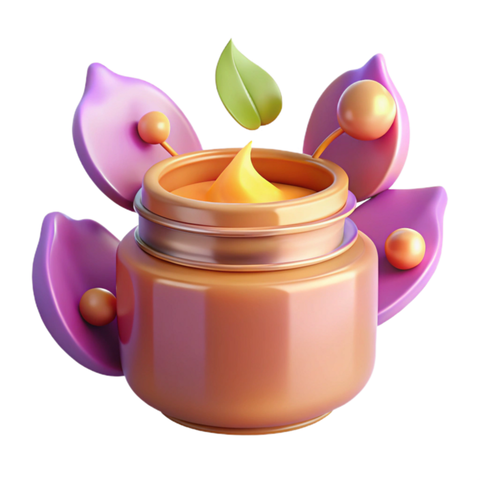 Natural Cream Jar Organic Skincare, Botanical Extract, Moisturizing Lotion png