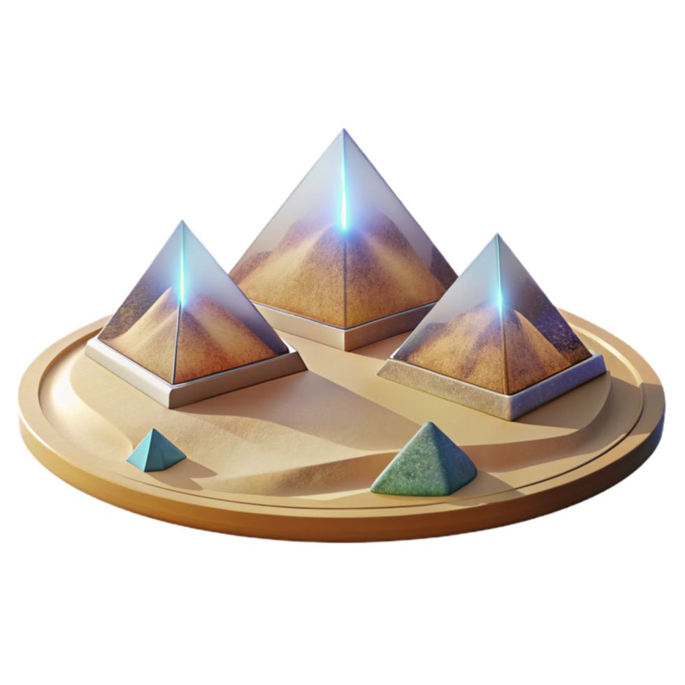 Sand Pyramids A 3D Render of Miniature Structures png